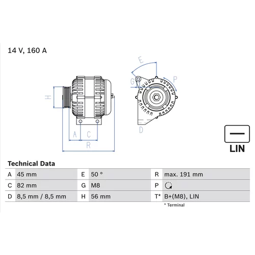 Alternátor BOSCH 0 986 047 500