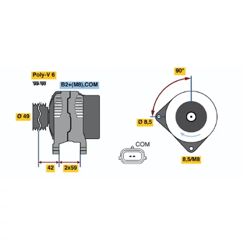 Alternátor BOSCH 0 986 048 060