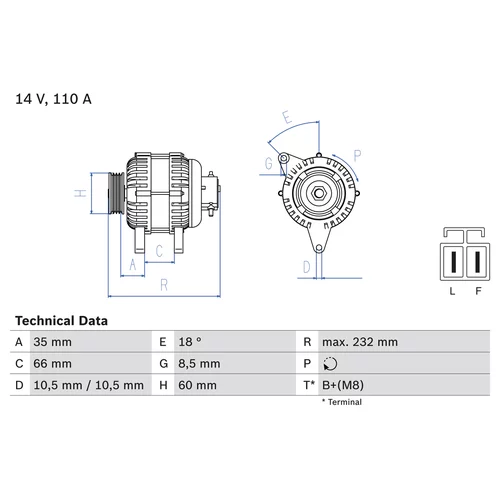 Alternátor BOSCH 0 986 048 301