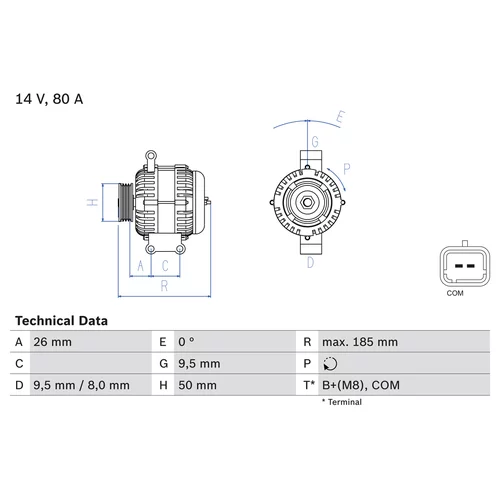 Alternátor BOSCH 0 986 082 880