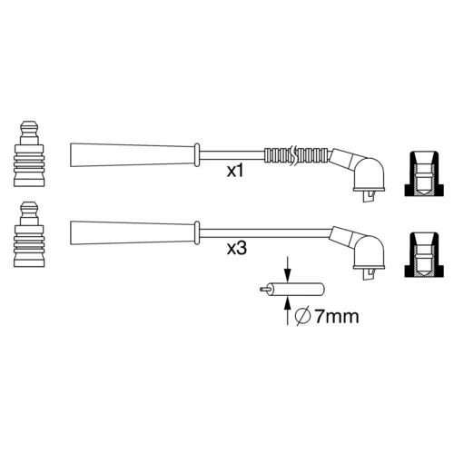 Sada zapaľovacích káblov BOSCH 0 986 357 265 - obr. 4