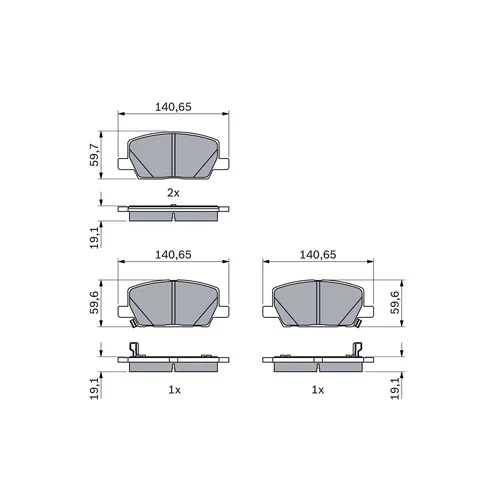 Sada brzdových platničiek kotúčovej brzdy 0 986 424 896 /BOSCH/ - obr. 4