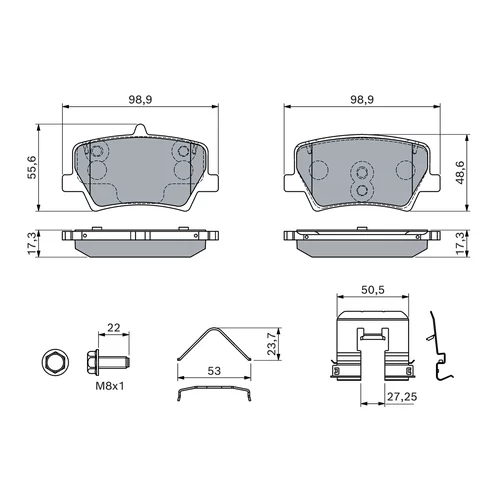 Sada brzdových platničiek kotúčovej brzdy 0 986 460 142 /BOSCH/ - obr. 4