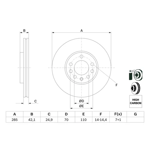 Brzdový kotúč 0 986 479 107 /BOSCH/ - obr. 4