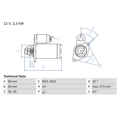 Štartér 0 986 020 360 /BOSCH/