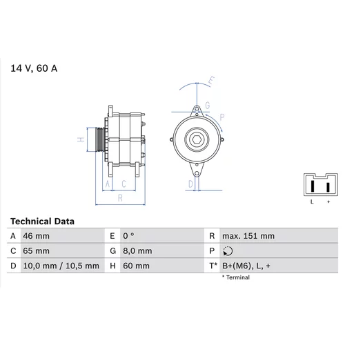 Alternátor BOSCH 0 986 038 851