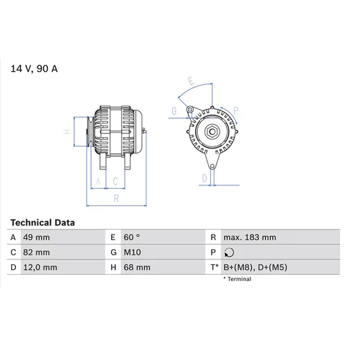 Alternátor BOSCH 0 986 041 970