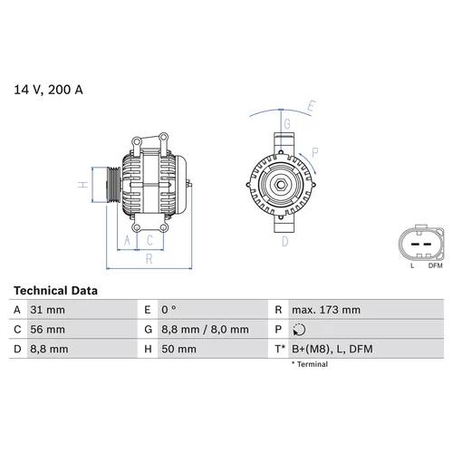 Alternátor BOSCH 0 986 045 420