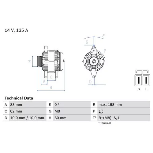 Alternátor BOSCH 0 986 082 190