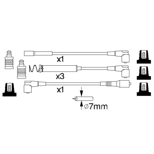 Sada zapaľovacích káblov BOSCH 0 986 356 747 - obr. 4