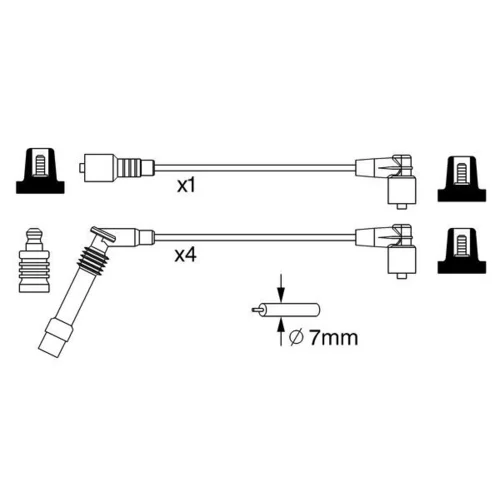 Sada zapaľovacích káblov BOSCH 0 986 357 247 - obr. 4