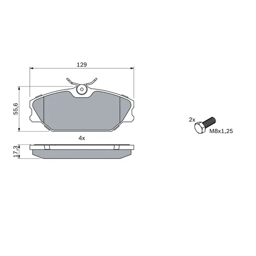 Sada brzdových platničiek kotúčovej brzdy 0 986 424 533 /BOSCH/ - obr. 4