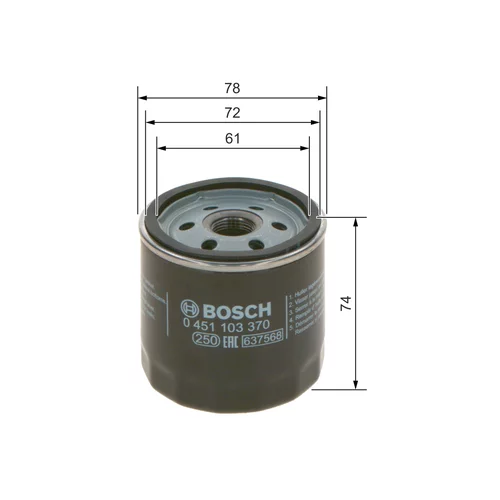 Olejový filter BOSCH 0 451 103 370 - obr. 4