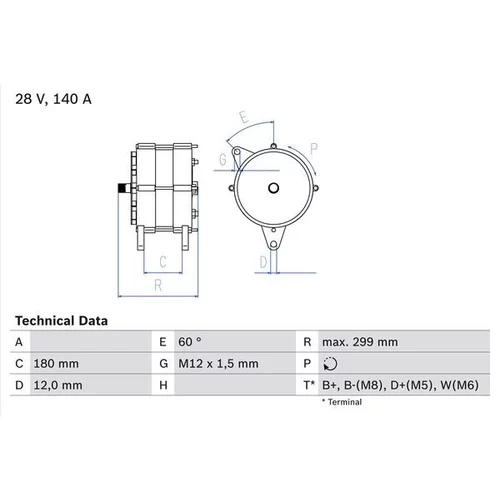 Alternátor BOSCH 0 986 044 060