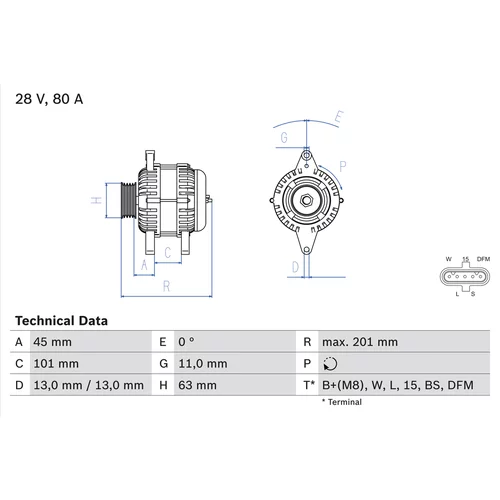 Alternátor BOSCH 0 986 046 290