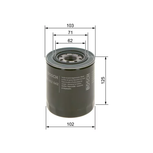 Olejový filter BOSCH 0 986 452 042 - obr. 4