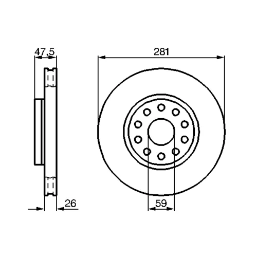 Brzdový kotúč 0 986 478 460 /BOSCH/