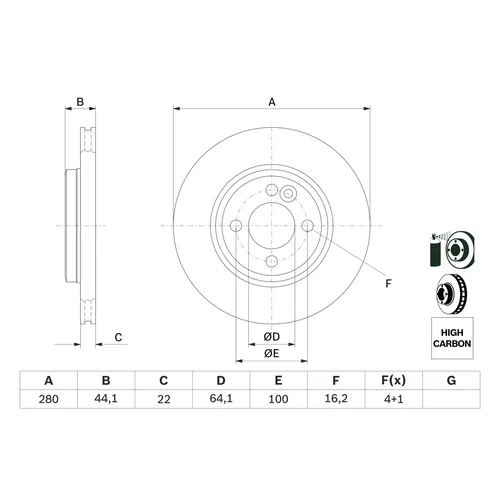 Brzdový kotúč 0 986 479 437 /BOSCH/ - obr. 4