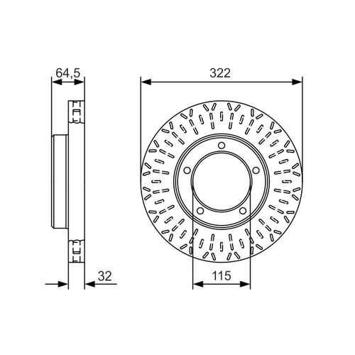 Brzdový kotúč 0 986 479 A64 /BOSCH/