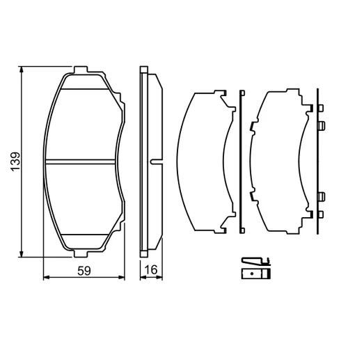Sada brzdových platničiek kotúčovej brzdy BOSCH 0 986 494 204 - obr. 4