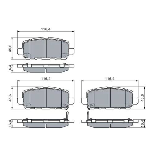 Sada brzdových platničiek kotúčovej brzdy BOSCH 0 986 494 838 - obr. 6