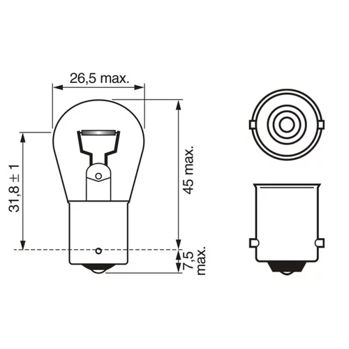 Žiarovka BOSCH P21W 21W 12V  1 987 302 201 - obr. 5