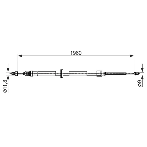 Ťažné lanko parkovacej brzdy BOSCH 1 987 482 432