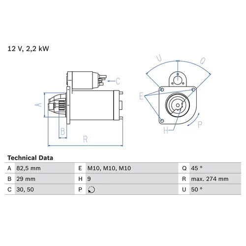 Štartér 0 986 015 930 /BOSCH/