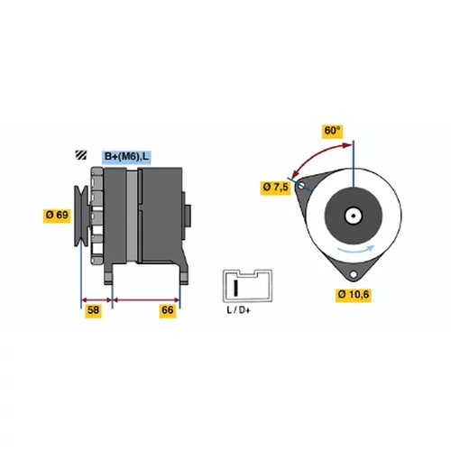 Alternátor BOSCH 0 986 037 051