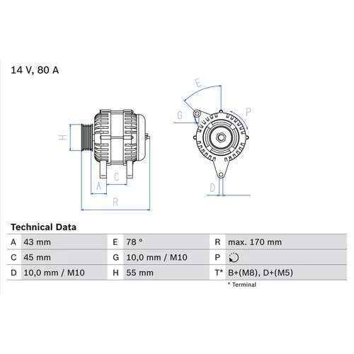 Alternátor BOSCH 0 986 042 081