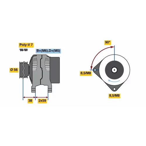 Alternátor BOSCH 0 986 080 950