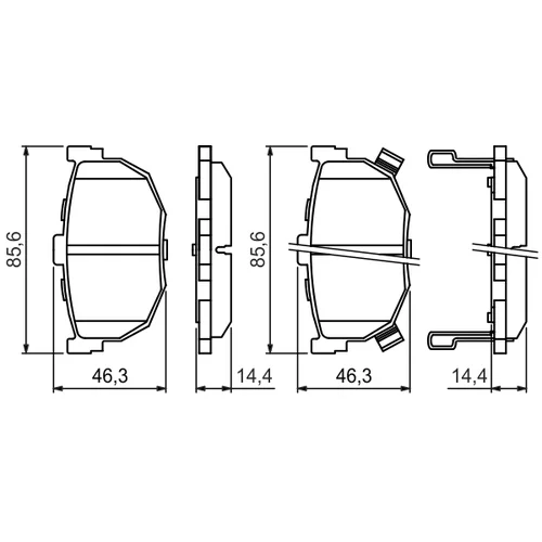 Sada brzdových platničiek kotúčovej brzdy 0 986 424 418 /BOSCH/ - obr. 4