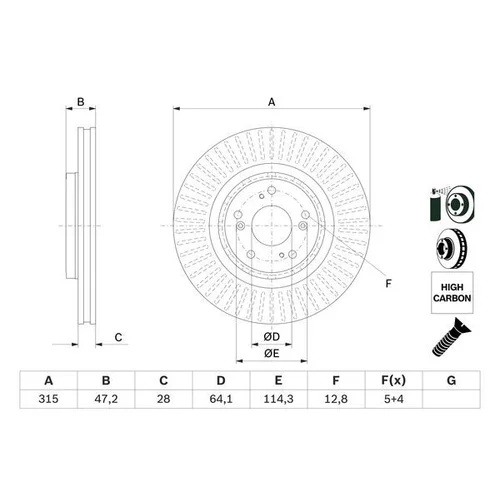 Brzdový kotúč 0 986 479 F12 /BOSCH/