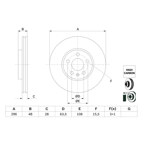 Brzdový kotúč 0 986 479 H03 /BOSCH/