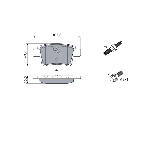 Sada brzdových platničiek kotúčovej brzdy 0 986 494 199 /BOSCH/ - obr. 4