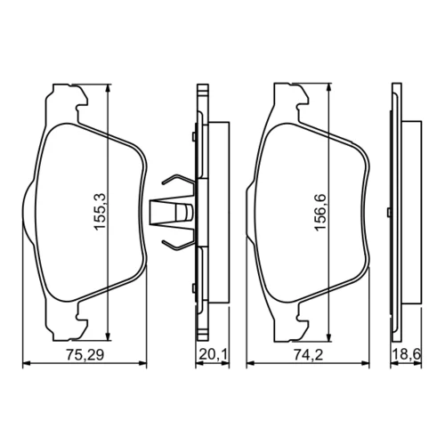 Sada brzdových platničiek kotúčovej brzdy 0 986 494 245 /BOSCH/ - obr. 4