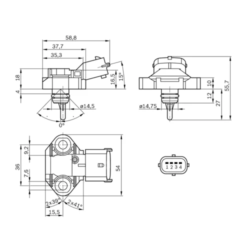 Senzor tlaku paliva BOSCH 0 261 230 112 - obr. 5