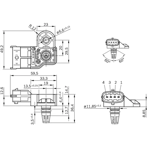 Snímač plniaceho tlaku 0 261 230 280 /BOSCH/ - obr. 6