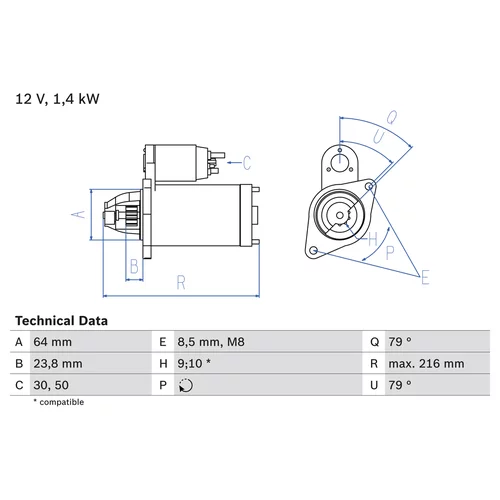 Štartér 0 986 022 730 /BOSCH/ - obr. 3