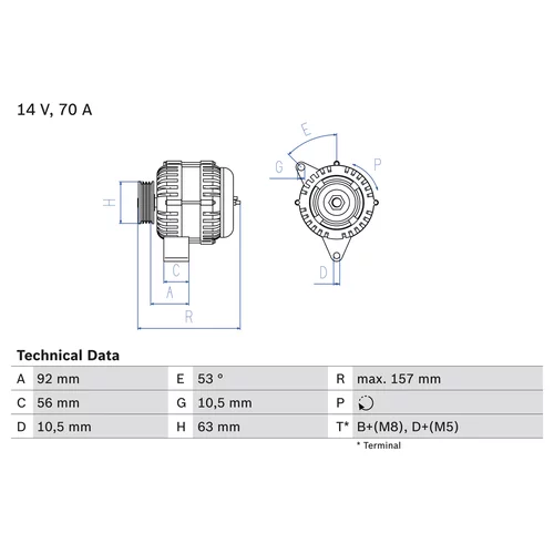 Alternátor BOSCH 0 986 039 760