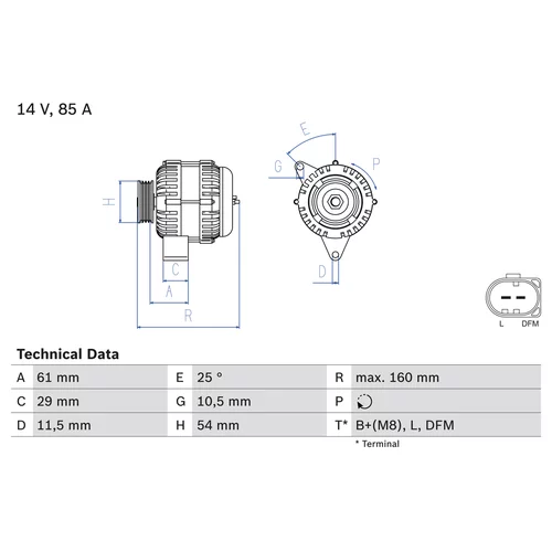 Alternátor BOSCH 0 986 044 490