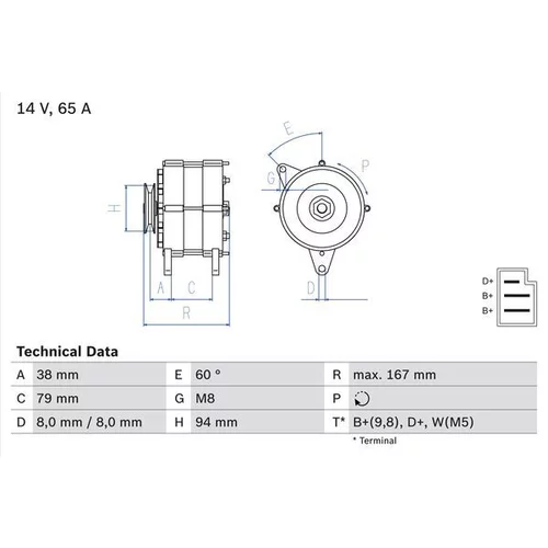 Alternátor BOSCH 0 986 044 591