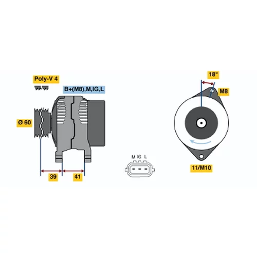 Alternátor BOSCH 0 986 045 811