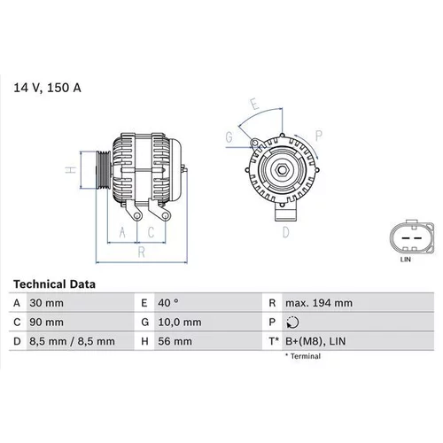 Alternátor BOSCH 0 986 082 560