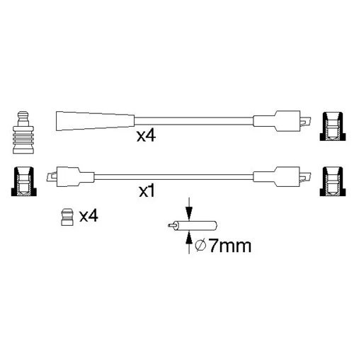 Sada zapaľovacích káblov BOSCH 0 986 356 750 - obr. 4