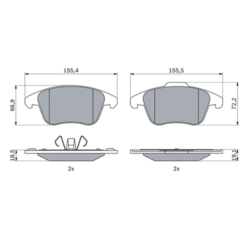 Sada brzdových platničiek kotúčovej brzdy 0 986 424 986 /BOSCH/ - obr. 4