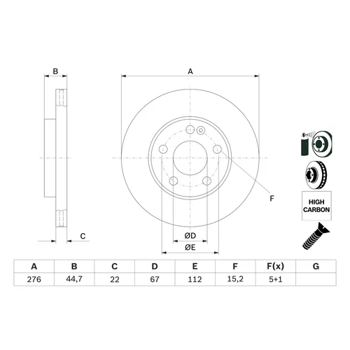 Brzdový kotúč 0 986 479 186 /BOSCH/ - obr. 4