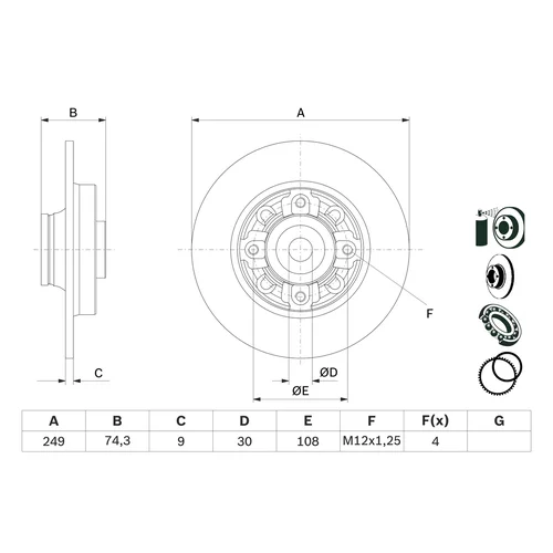 Brzdový kotúč 0 986 479 400 /BOSCH/ - obr. 4