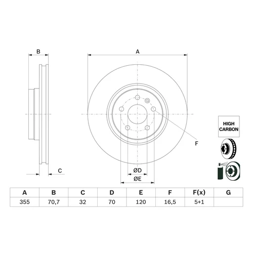 Brzdový kotúč 0 986 479 G54 /BOSCH/