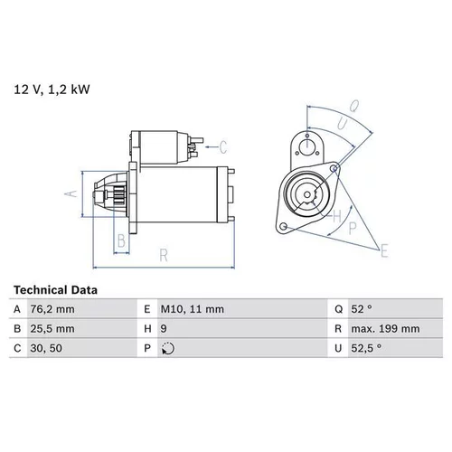 Štartér 0 986 020 890 /BOSCH/